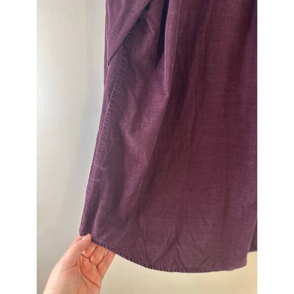 J. Jill Corduroy Button Down Shirt Purple Long Sleeve Lagenlook Layering Large - Picture 3 of 8